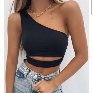 Brand new NWT white fox crop top